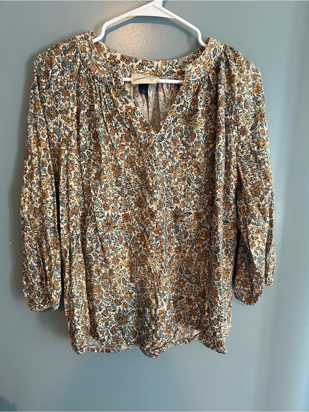 Universal Thread Floral V-Neck Peasant Blouse